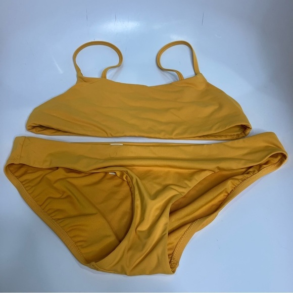 Athleta Scoop Bikini in mustard yellow size medium - Picture 4 of 8